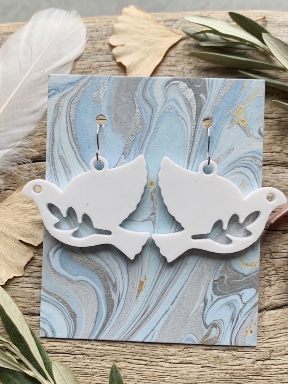 White Dove Bird Earrings - • Brand: •